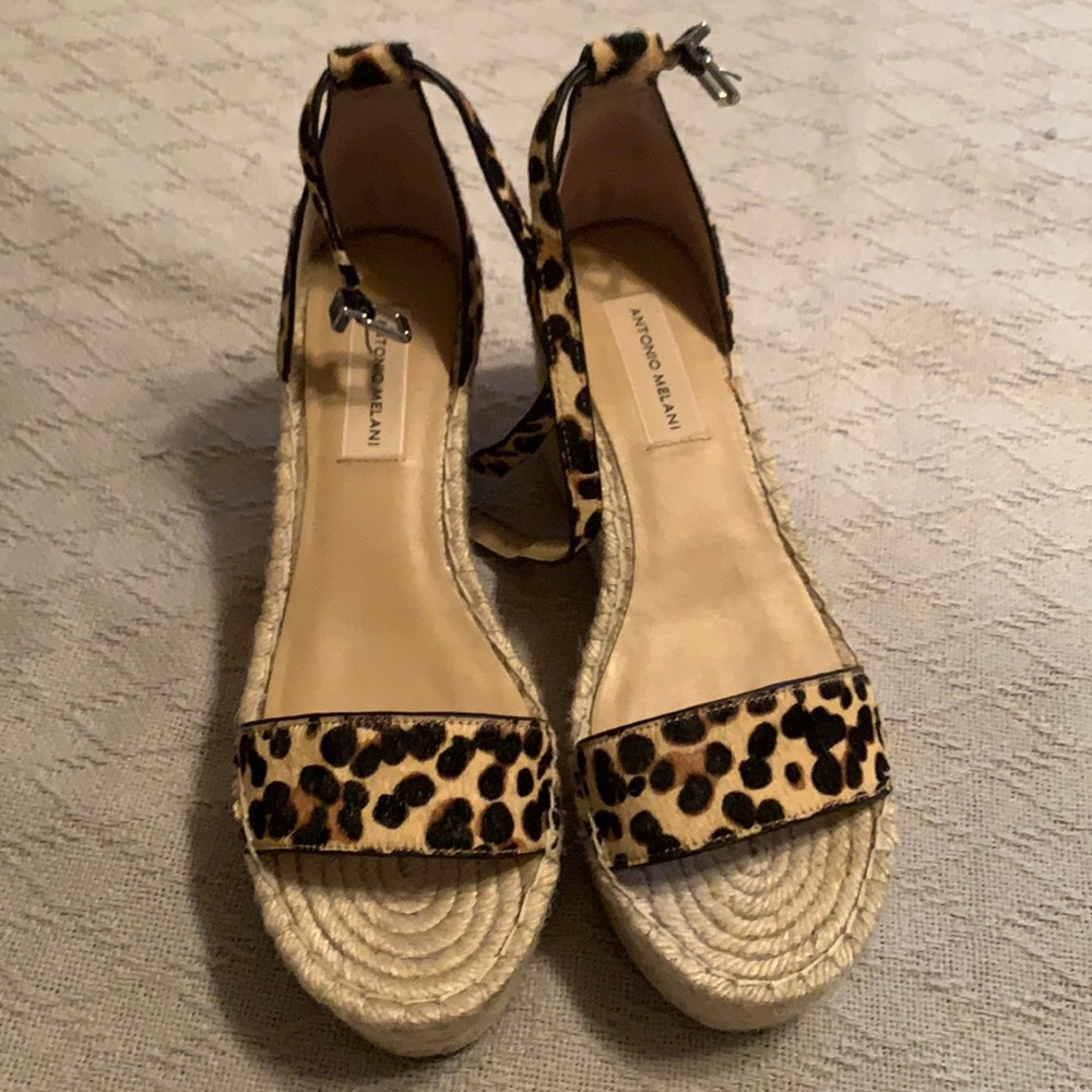 Antonio Melani espadrille heel leopard print heels